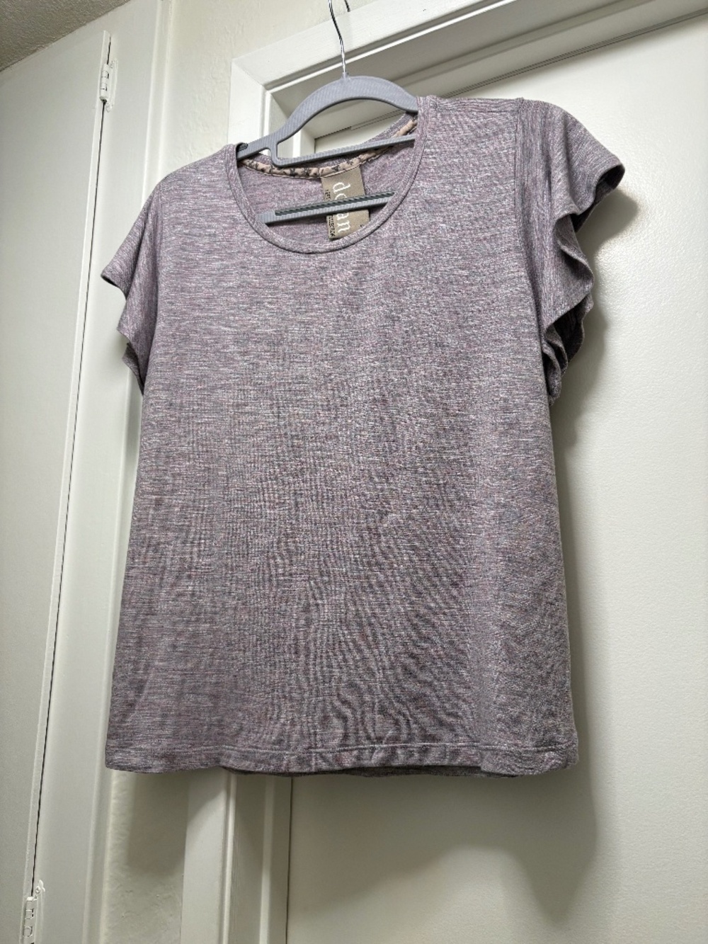 Dolan heathered purple flutter sleeve tshirt - size small
